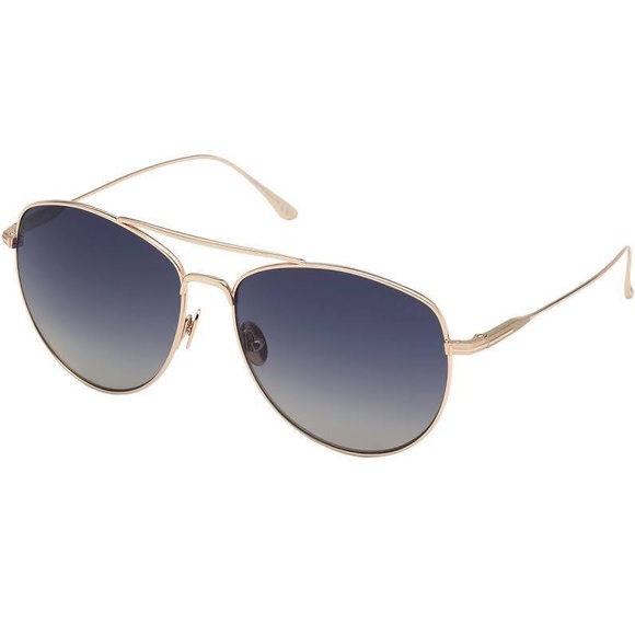 Tom Ford MILLA TF784 Rose Gold/Blue Gradient Titanium Unisex Sunglasses